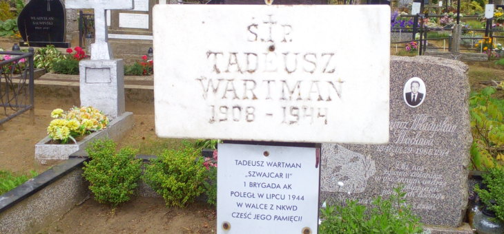 Grób żołnierza AK Tadeusza Wartmana w Rudominie